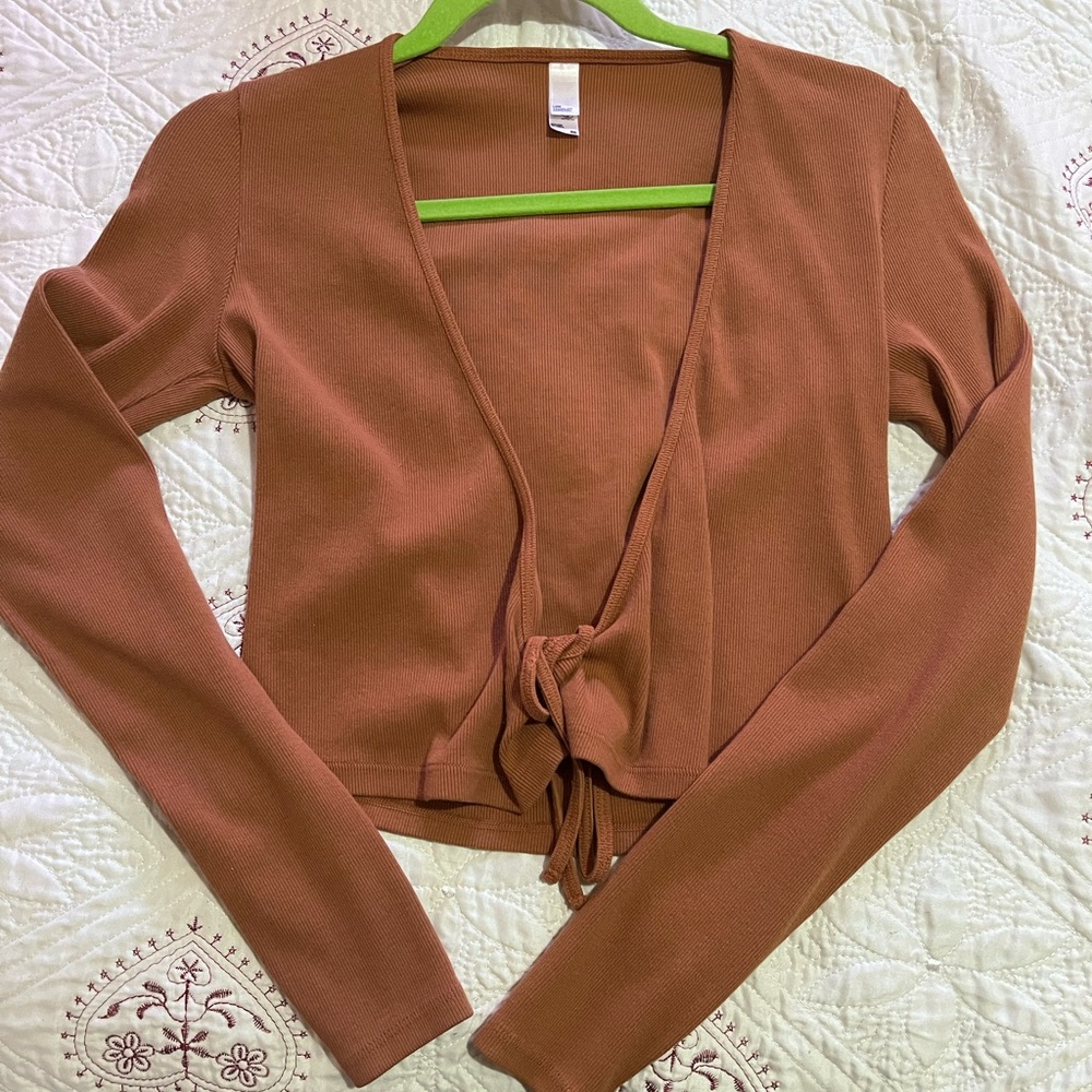 los angeles apparel 2x1 rib wrap top